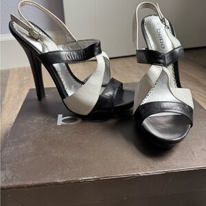 Bebe Two-Tone Black and White Heels